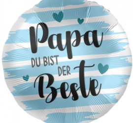 Folienballon `Papa DU BIST DER Beste´ rund, 45 cm