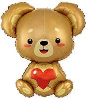 Folienballon Teddy mit Herz