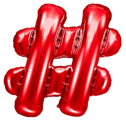 Folienballon Sonderzeichen Raute in Rot, Luftfüllung, 35 cm