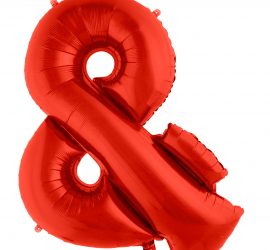 Folienballon Sonderzeichen Und in Rot, Luftfüllung, 35 cm