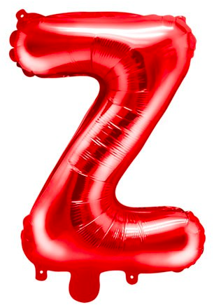 Folienbuchstabe Z in Rot, Luftfüllung, 35 cm