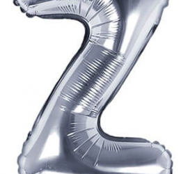 Folienbuchstabe Z in Silber, Luftfüllung, 35 cm