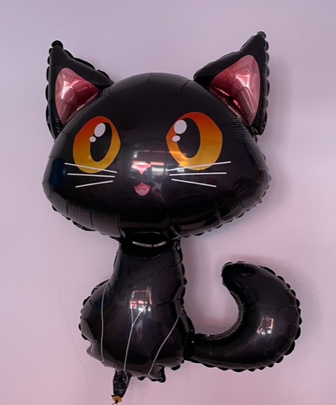 Folienballon schwarze Katze - entzückende schwarze Katze