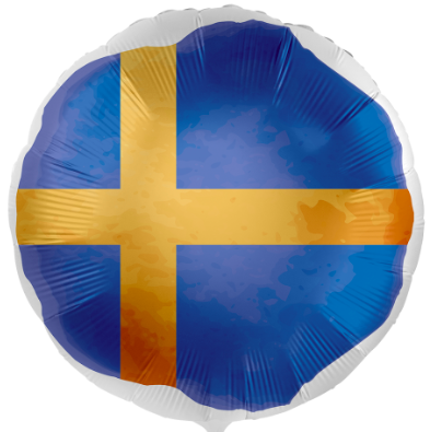Runder 45cm großer Ballon mit dem Wappen von Schweden