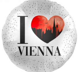 runder Folienballon mit der Aufschrift: I love Vienna