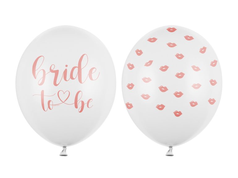 Bride To Be und Küsse - weiße Ballons mit rosa Aufdruck/Polterabend