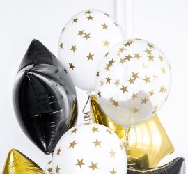 Sternenkombination aus Foliensternen und Latexballons mit Sternmotiven