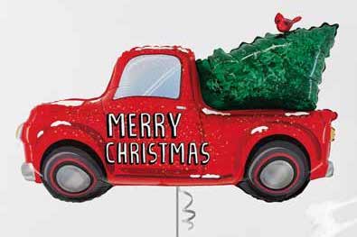Merry Christmas Auto mit Christbaum, Folie 119 cm