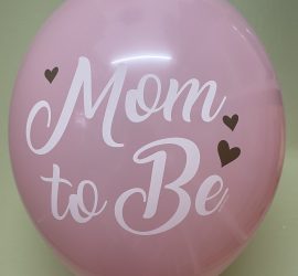 hellrosa Latexballon mit weißer Aufschrift Mom to Be - Genderreveal, Babyparty, Babyshower - für die werdende Mama