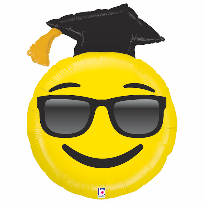 Smiley Graduate Ballon, Folie 94 cm