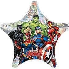 Folienstern Avengers mit Captain America, Black Panther, Iron Man, Hulk, Wonder Woman
