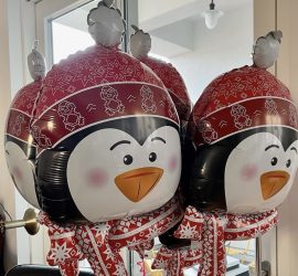 Folienballon Pinguinkopf; Weihnachtsdekoration; Advent, Weihnachten, Christmas, XMas