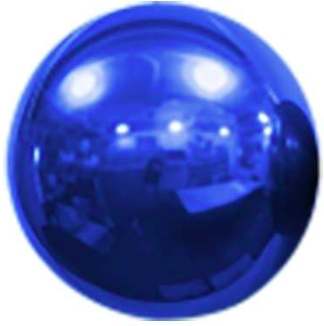 Spiegelballon blau; 45 cm; rund