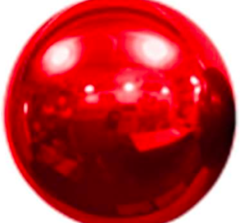 Spiegelballon rot, komplett rund, 45cm