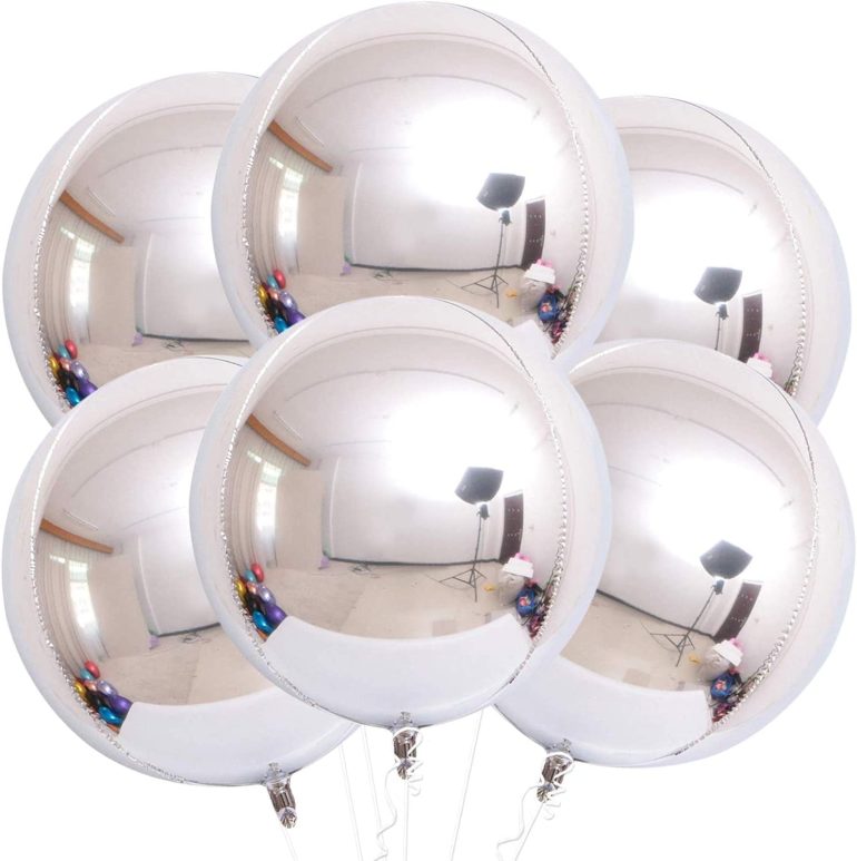 Spiegelballons silber; 45 cm; rund
