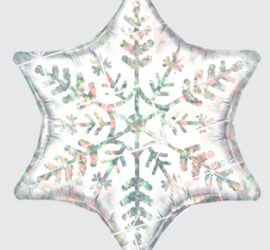 Folienstern mit Aufdruck einer Schneeflocke; Weihnachten, Christmas, Advent, Xmas