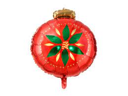 Weihnachtskugel 50 cm, rot mit grün/goldenem Muster, Weihnachten, Christmas, Advent,