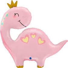 Dinosaurier, Langhals in rosa mit Krönchen, Prinzessin, Babyparty, It´s a Girl, Geburtstag, Kinder