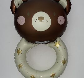 Babyrassel Teddybär - Folienballon - 80 cm