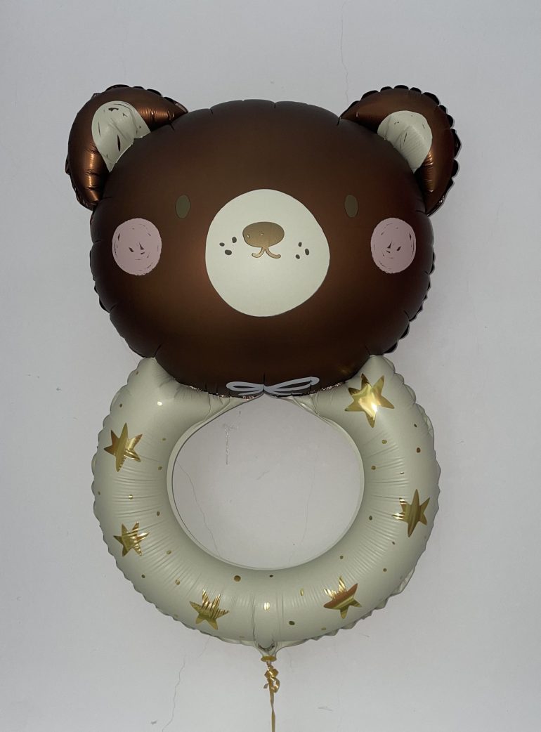 Babyrassel Teddybär - Folienballon - 80 cm