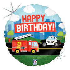 Happy Birthday mit Feuerwehr und Polizei