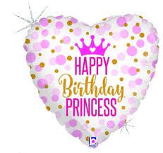 Folienherz Happy Birthday Princess