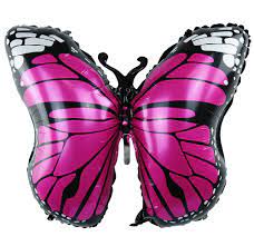 Folienballon Schmetterling pink/schwarz