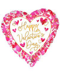 Folienherz Happy Valentine - gold und pink