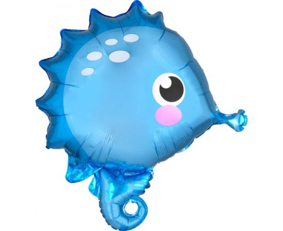 Folienballon Seepferchen, blau