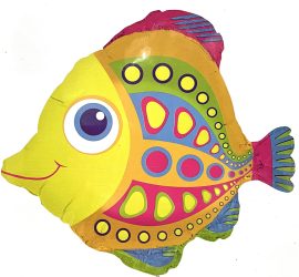 Folienballon bunter Fisch