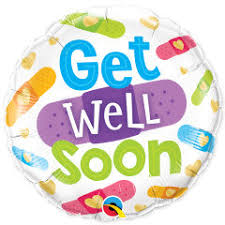 Folienballon `Get Well Soon´ mit Pflaster; 45cm; rund