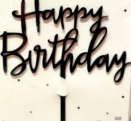 Cake Topper Happy Birthday, schwarz