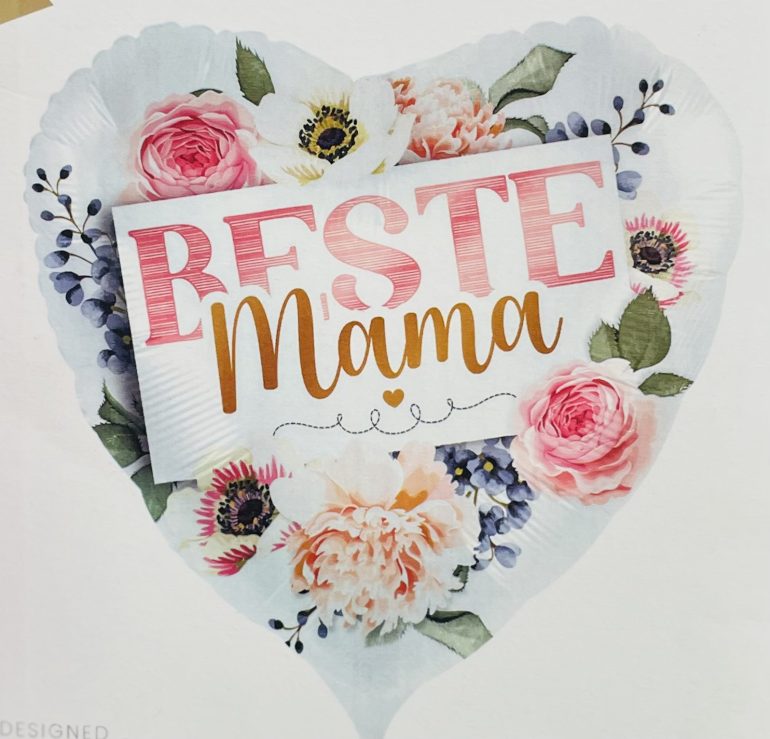 Folienherz `Beste Mama´ rund; 71cm