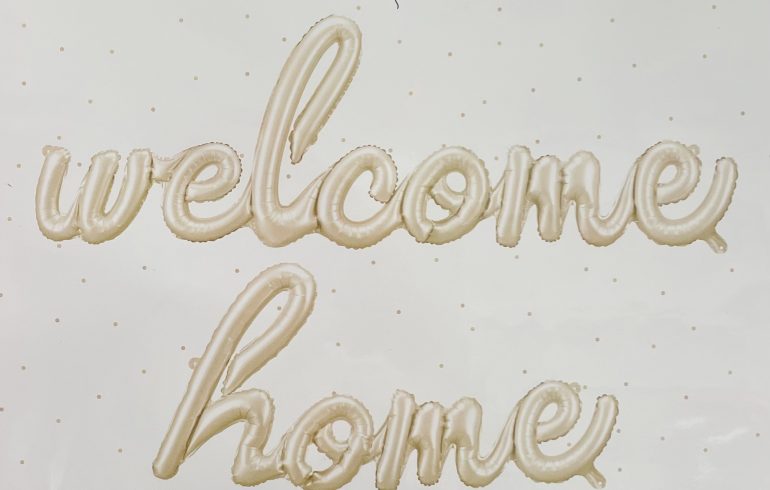Schriftzug `welcome home´