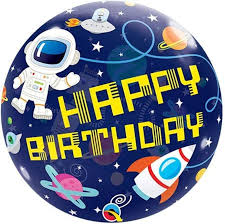 Bubble `Happy Birthday´ im Weltraum