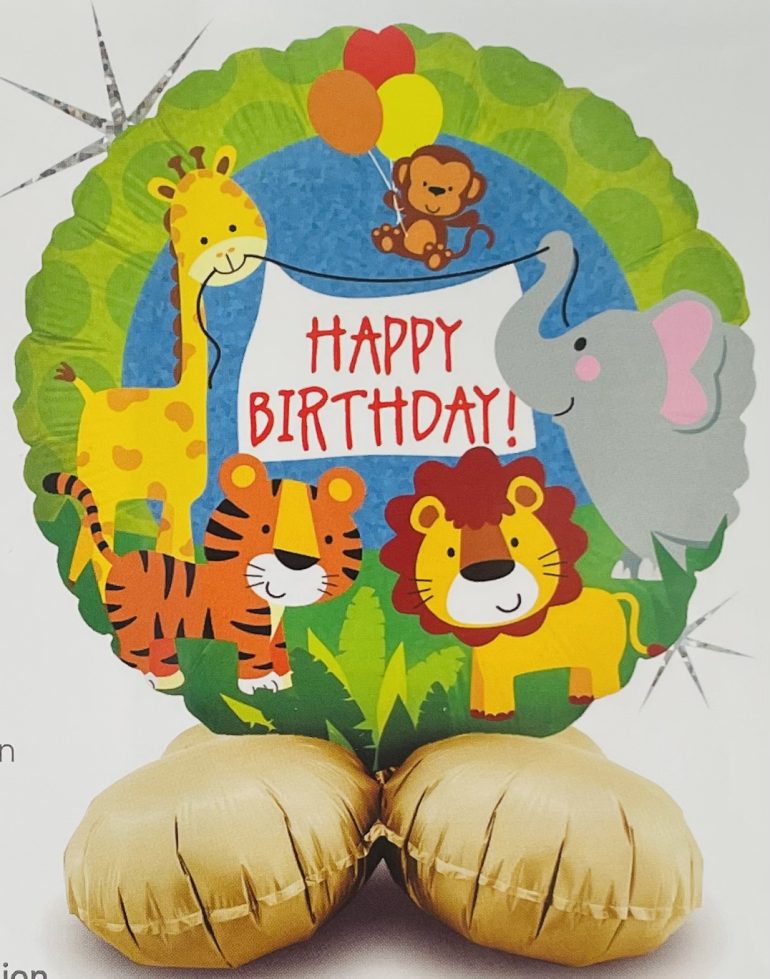 Standupballon Tierparty Happy Birthday