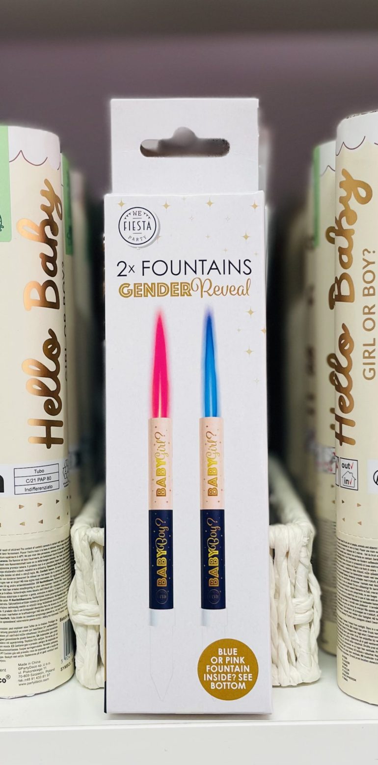 Genderreveal-Sprühkerze - Rosa oder Blau