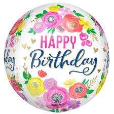 Orbz Happy Birthday mit bunten Blumen