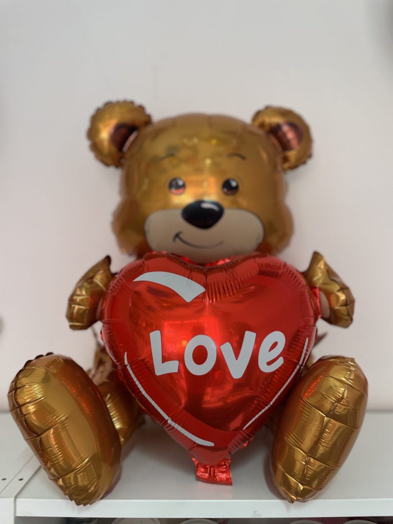 Standup Teddy mit Herz - Luftfüllung