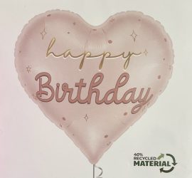 Folienherz rosa Happy Birthday