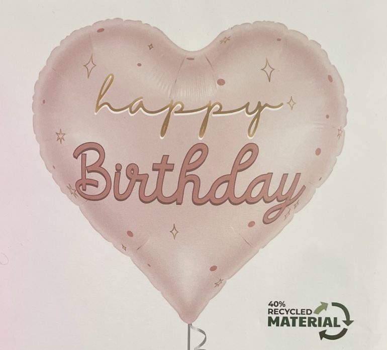 Folienherz rosa Happy Birthday