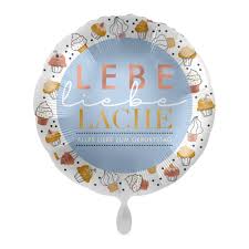 FL-Ballon LEBE liebe LACHE Alles Liebe zum Geburtstag; rund; 45cm