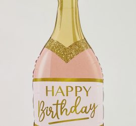 Folienballon Champagnerflasche Happy Birthday