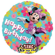 singender Folienballon Happy Birthday mit Minnie Mouse