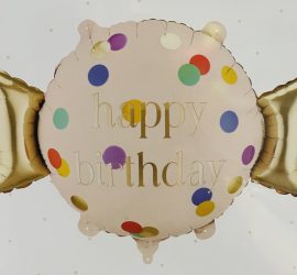Folienballon happy birthday in Zuckerlform